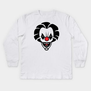 Evil Clown Laughing Kids Long Sleeve T-Shirt